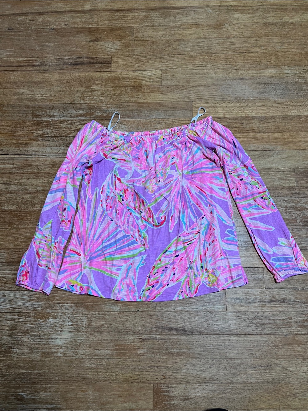 Lilly Pulitzer Enna Off the Shoulder Top 100% Cotton small